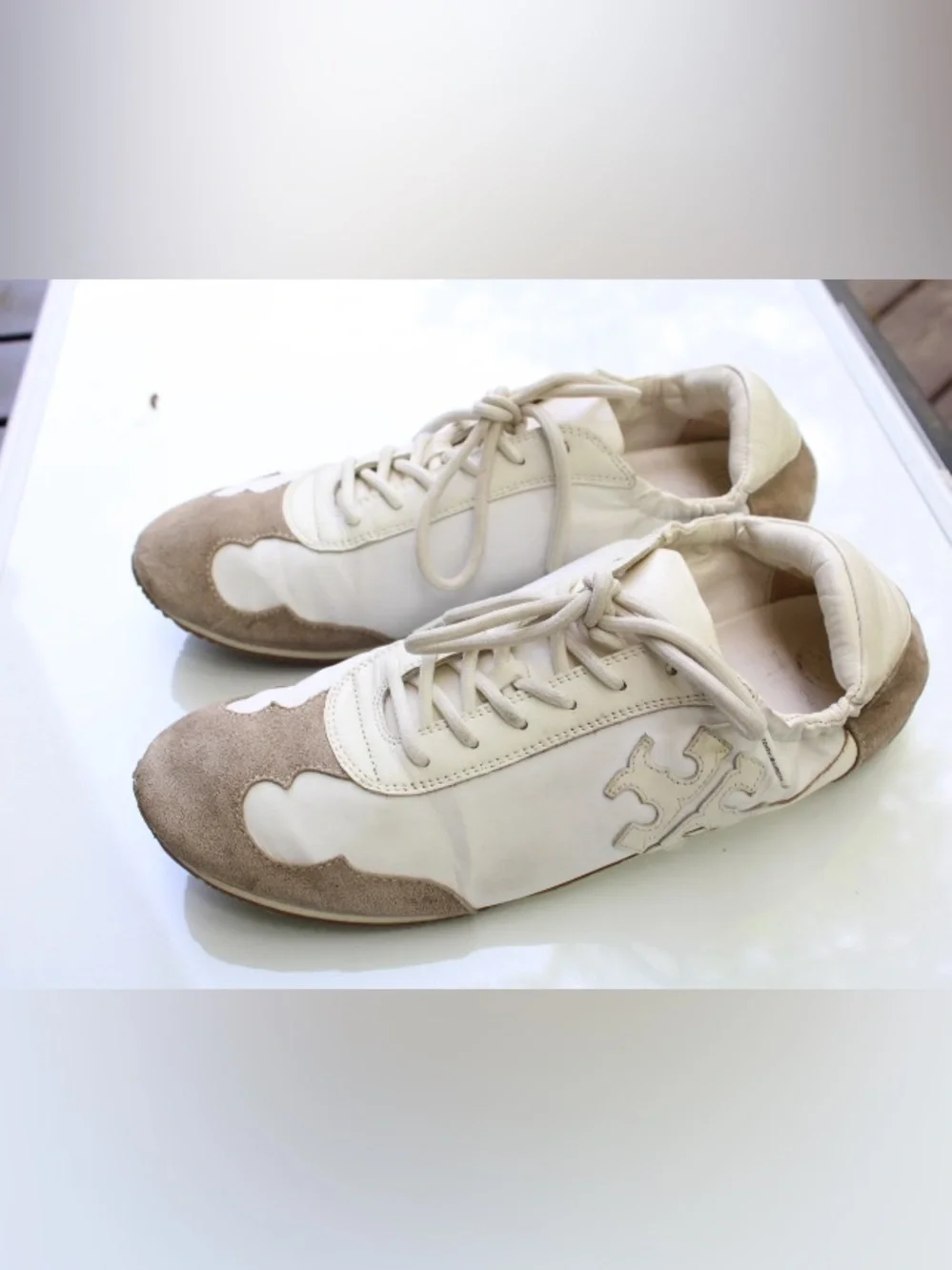 Tory Burch double T logo sneakers Leather